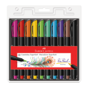 Canetas Brush Pen Faber-Castell Supersoft com 10 Cores Ponta Pincel