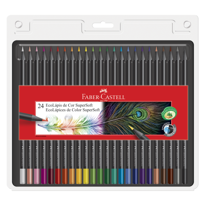 Kit - Livro de Colorir Antiestresse Jardim Secreto + Lápis de Cor Faber-Castell Supersoft com 24 Cores