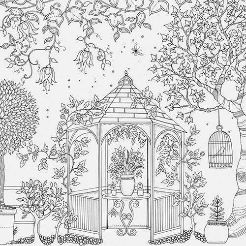 Kit - Livro para Colorir Antiestresse Jardim Secreto + Lápis de Cor 48 Cores Aquarela Faber-Castell