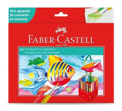 Kit - Livro para Colorir Antiestresse Mundo Das Flores + Lápis de Cor 60 Cores Aquarela Faber-Castell