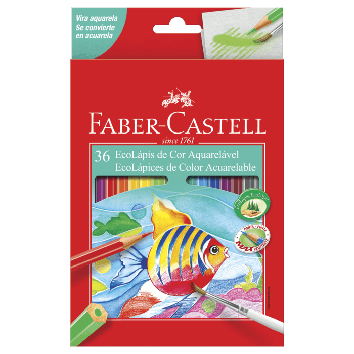 Lápis de Cor Aquarela com 36 Cores Faber-Castell