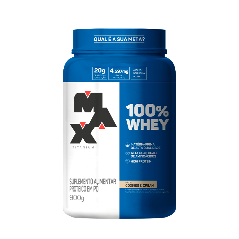 100% Whey Protein Pote 900g Max titanium