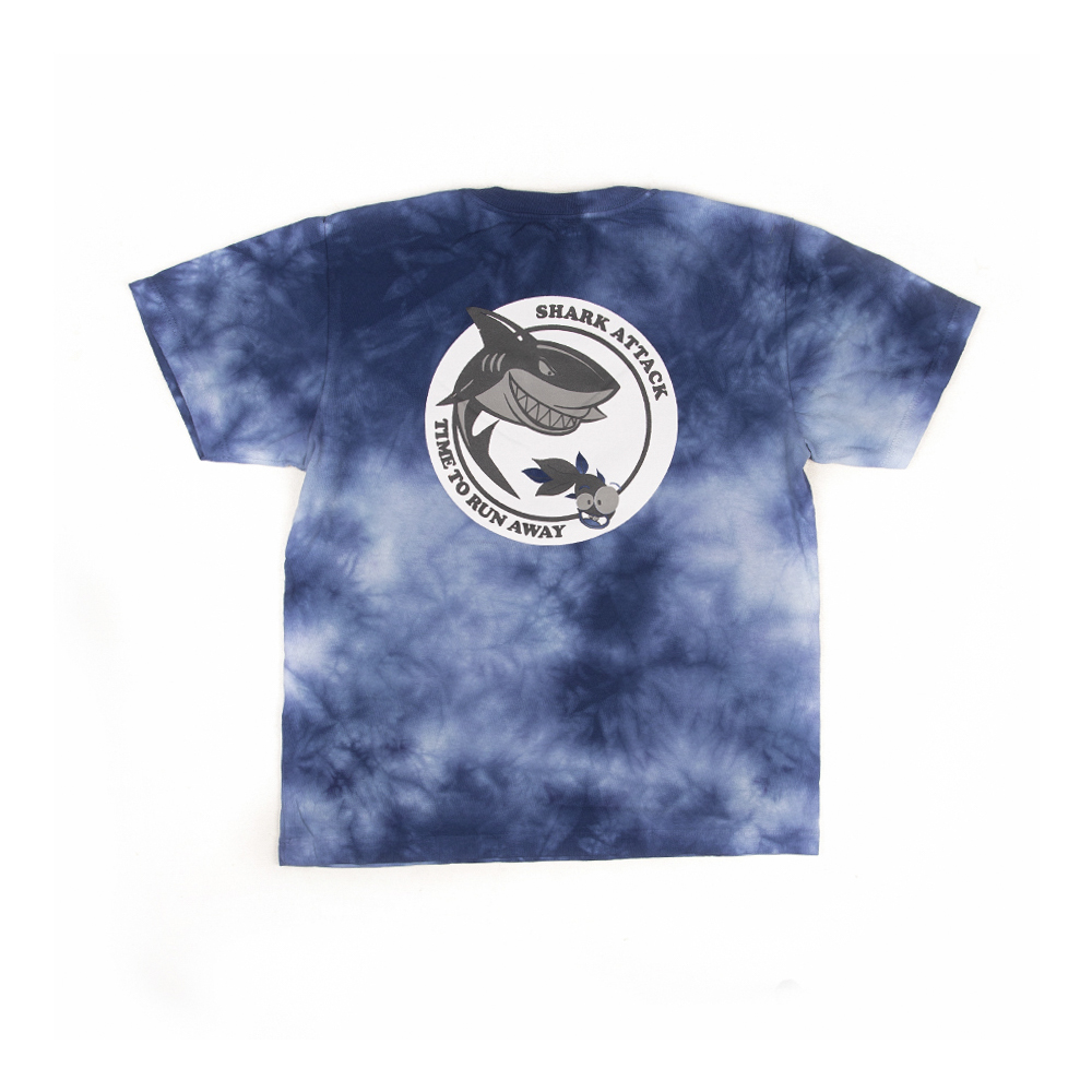 Camiseta Manga Curta Stone Estampa Tubarão Azul Petroleo TieDye