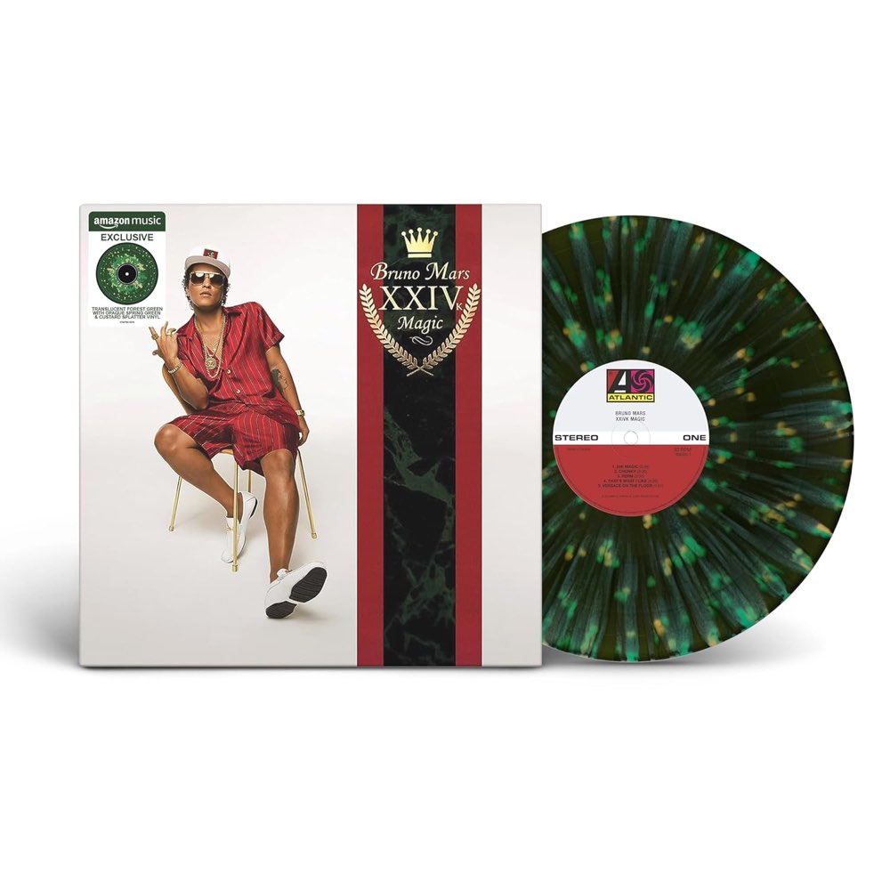 Bruno Mars - 24K Magic [Limited Edition - Translucent Forest Green with Opaque Spring Green and Custard Splatter Vinyl]