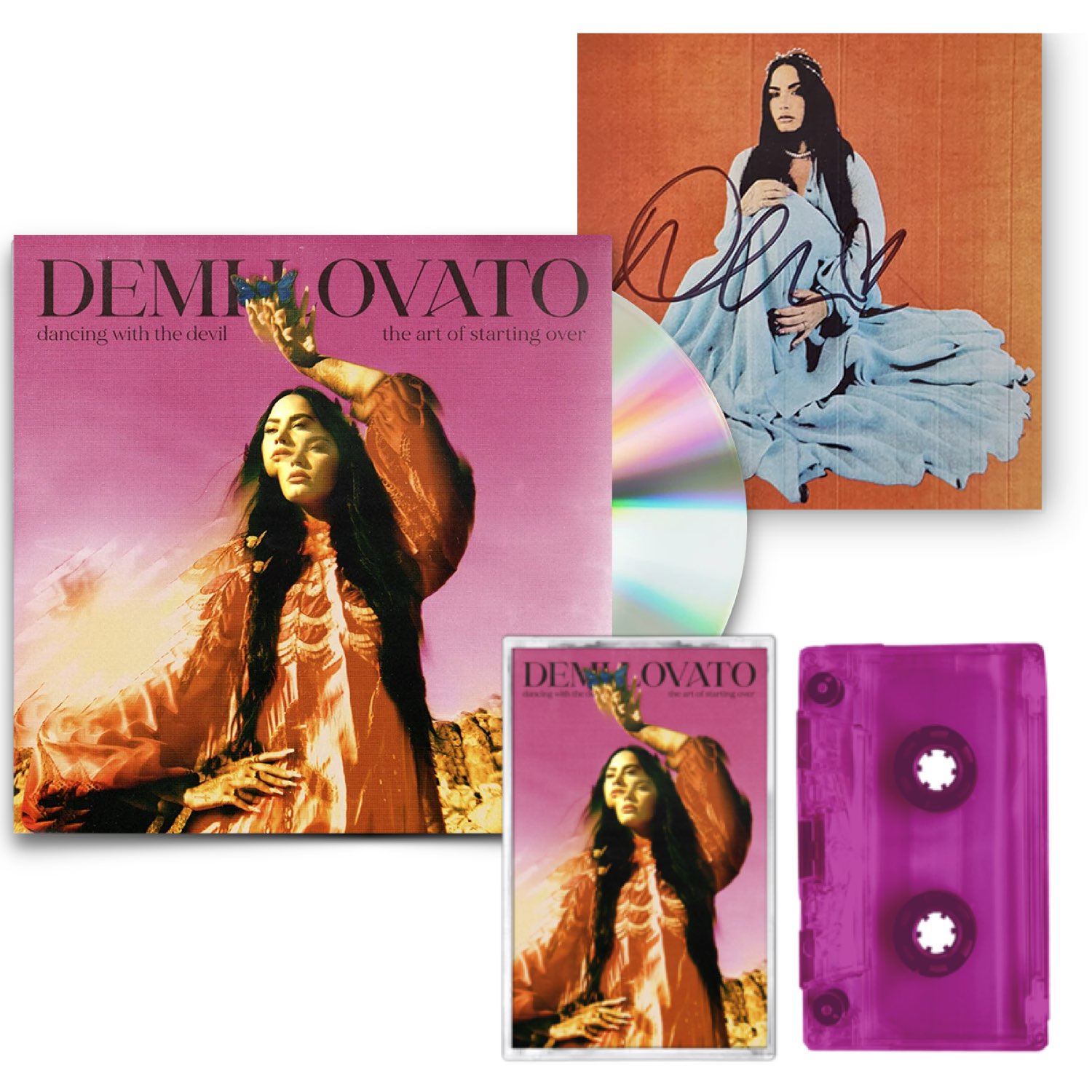 Demi Lovato - Dancing With The Devil... The Art of Starting Over [Pink CD + Pink K7 Bundle + Card Autografado]