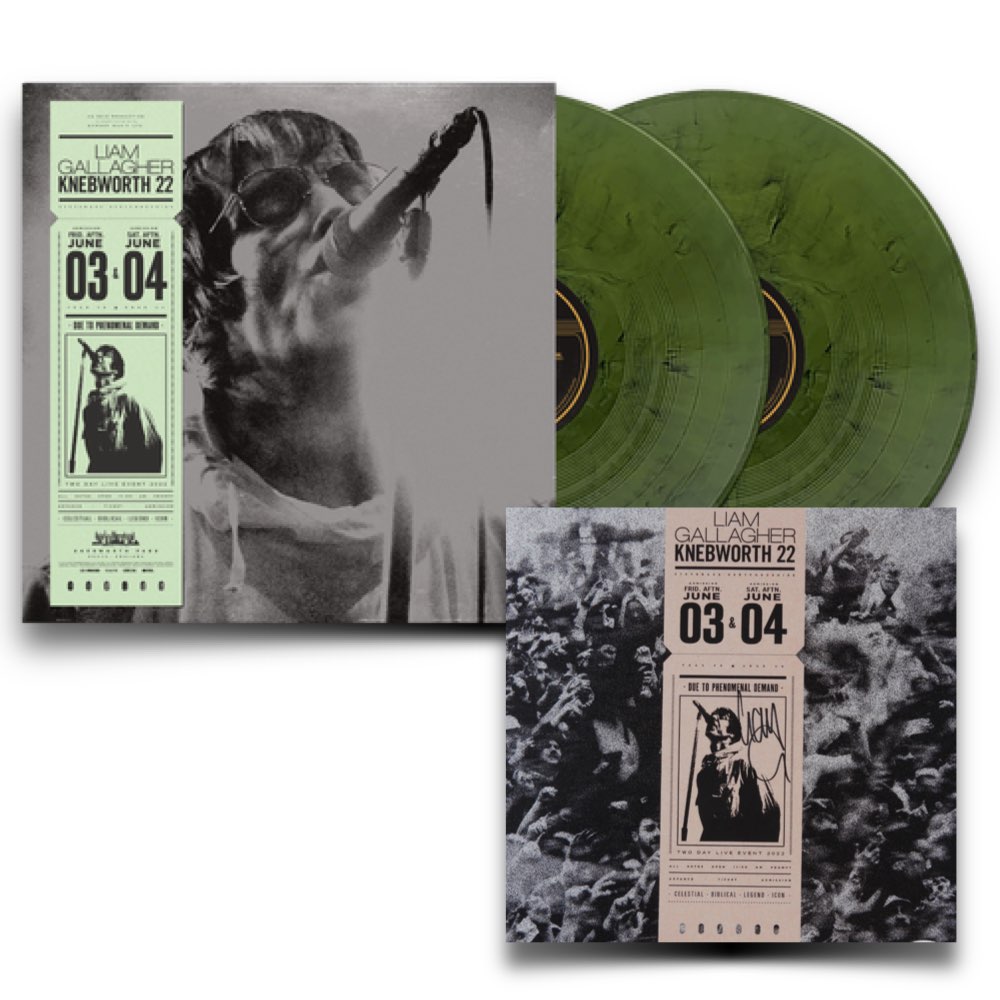 Liam Gallagher - Knebworth 22 [Limited Edition - 2LP Green Vinyl] + Art Print Autografado