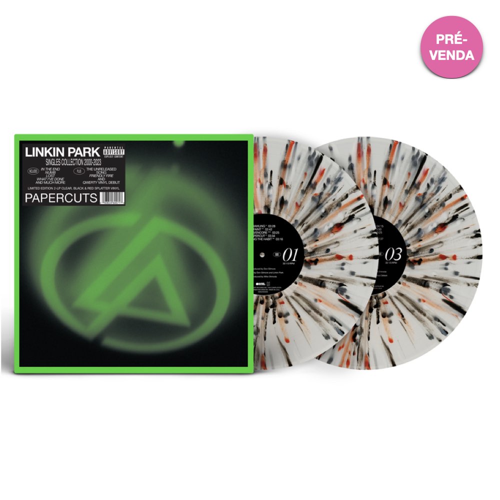 Linkin Park - Papercuts (Singles Collection 2000-2023) [Limited Edition - Clear with Black and Red Splatter Vinyl]