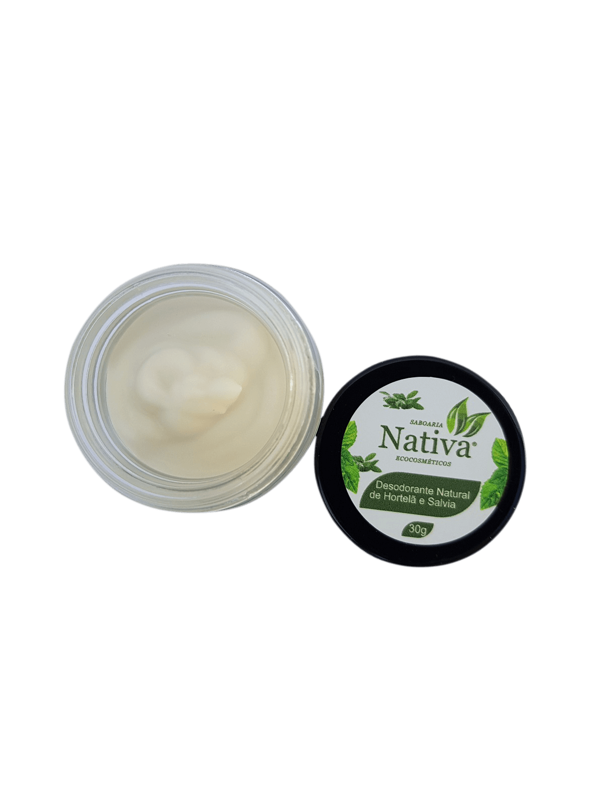 Desodorante Natural - Hortelã Pimenta e Sálvia 30g  - Saboaria Nativa Ecocosméticos