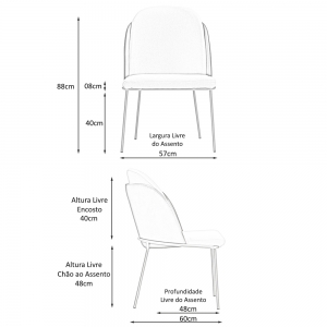 Cadeira de Jantar Mila Base Aço Ouro Fosco Corano Marrom/Linho Terracota - CasaePoltrona