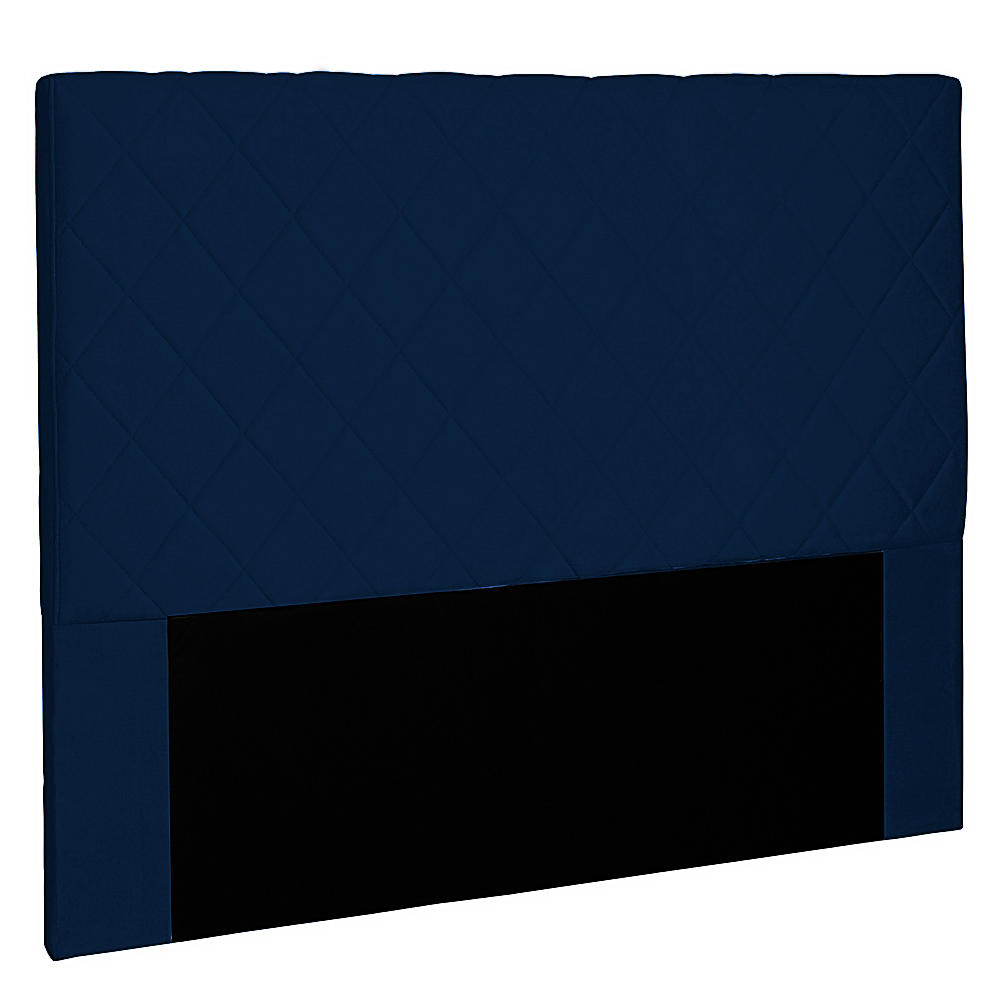 Cabeceira Cama Box King 195 cm Trevelin Suede Azul Marinho - CasaePoltrona