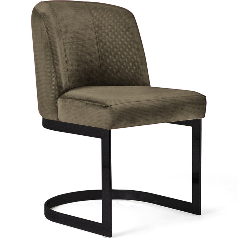 FDL-Cadeira Decorativa Cléo Com Base Preto Veludo Importado Avelã - CasaePoltrona