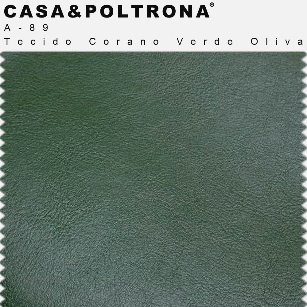 Puff Decorativo Status Base Preto Fosco Corano Verde Oliva - CasaePoltrona