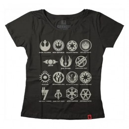 Camiseta Feminina Símbolos Galácticos