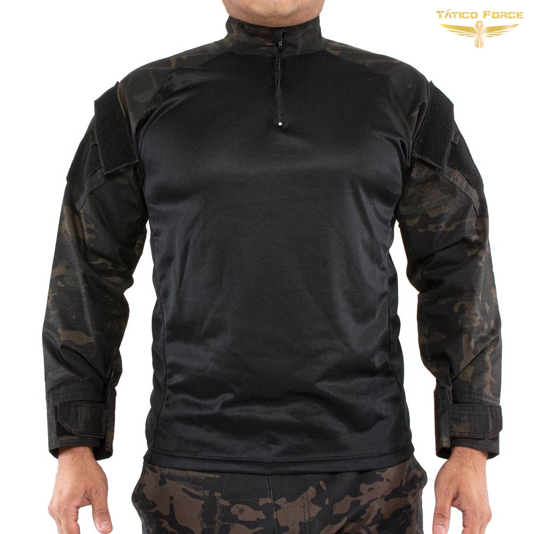 Camisa Combat Shirt Tática Safo Multicam Black