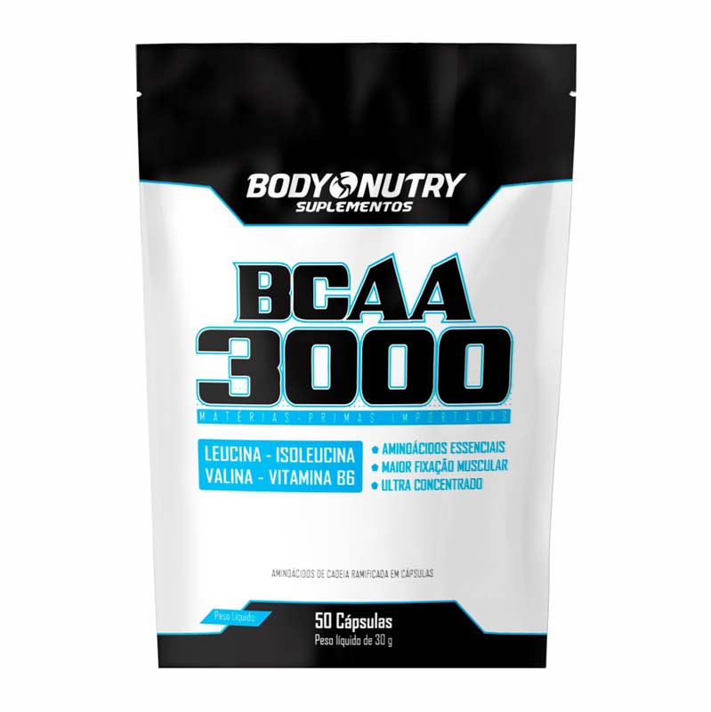 BCAA 3000 Body Nutry refil 50 cápsulas - Ultra concentrado