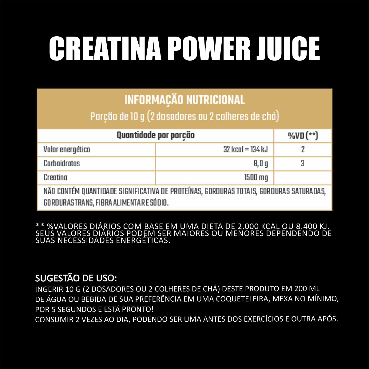 Creatina Power Juice, pote 300g