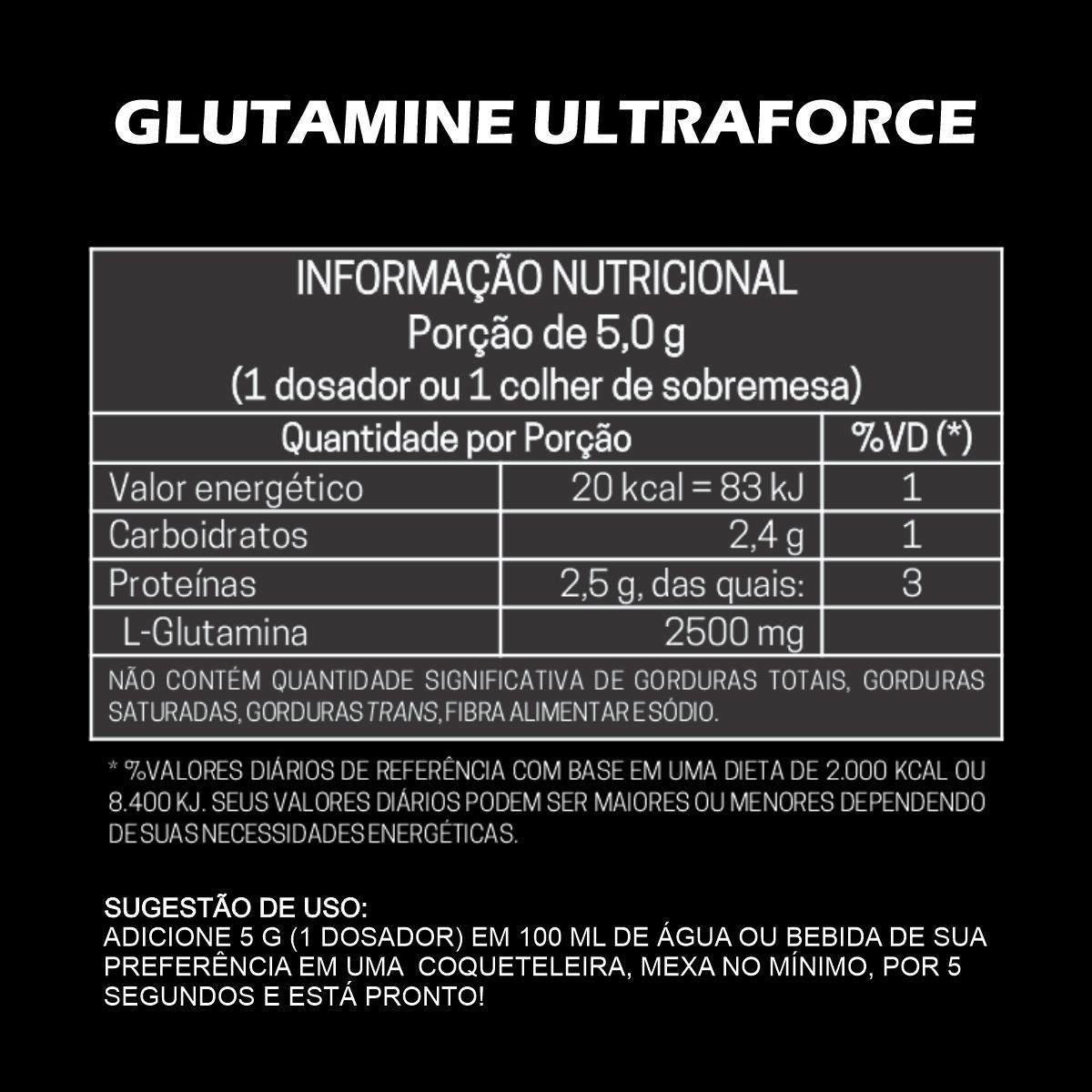 Glutamina Ultra Force pote 300g