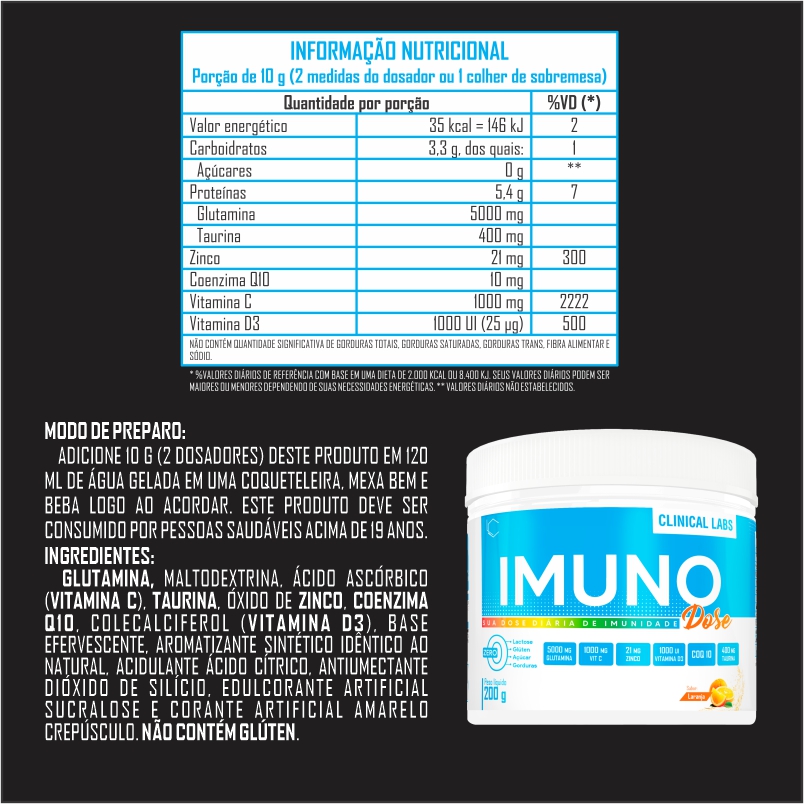 Imuno Dose, Blend Imunológico Saborisado 200 g