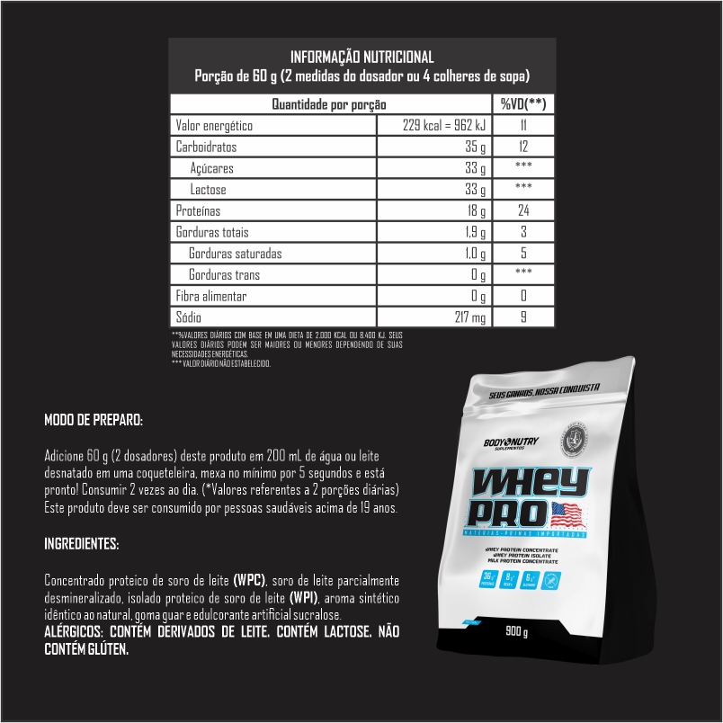 Kit Whey pro + Brinde Creatina Monohydrate 90g