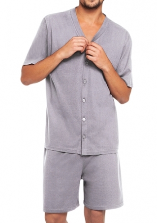 Pijama curto de botão masculino Lupo - 28064