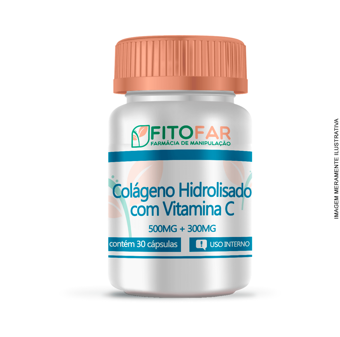 Colágeno Hidrolisado com Vitamina C  500MG + 300MG - 30 Cápsulas