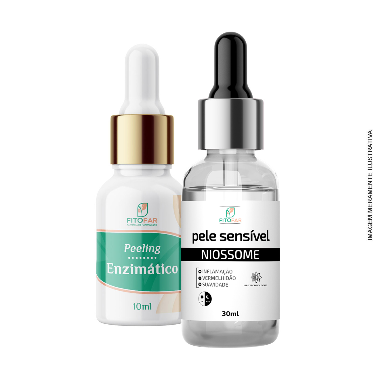 Kit Peles sensíveis Dia e Noite - Niossome pele sensível + Peeling enzimático