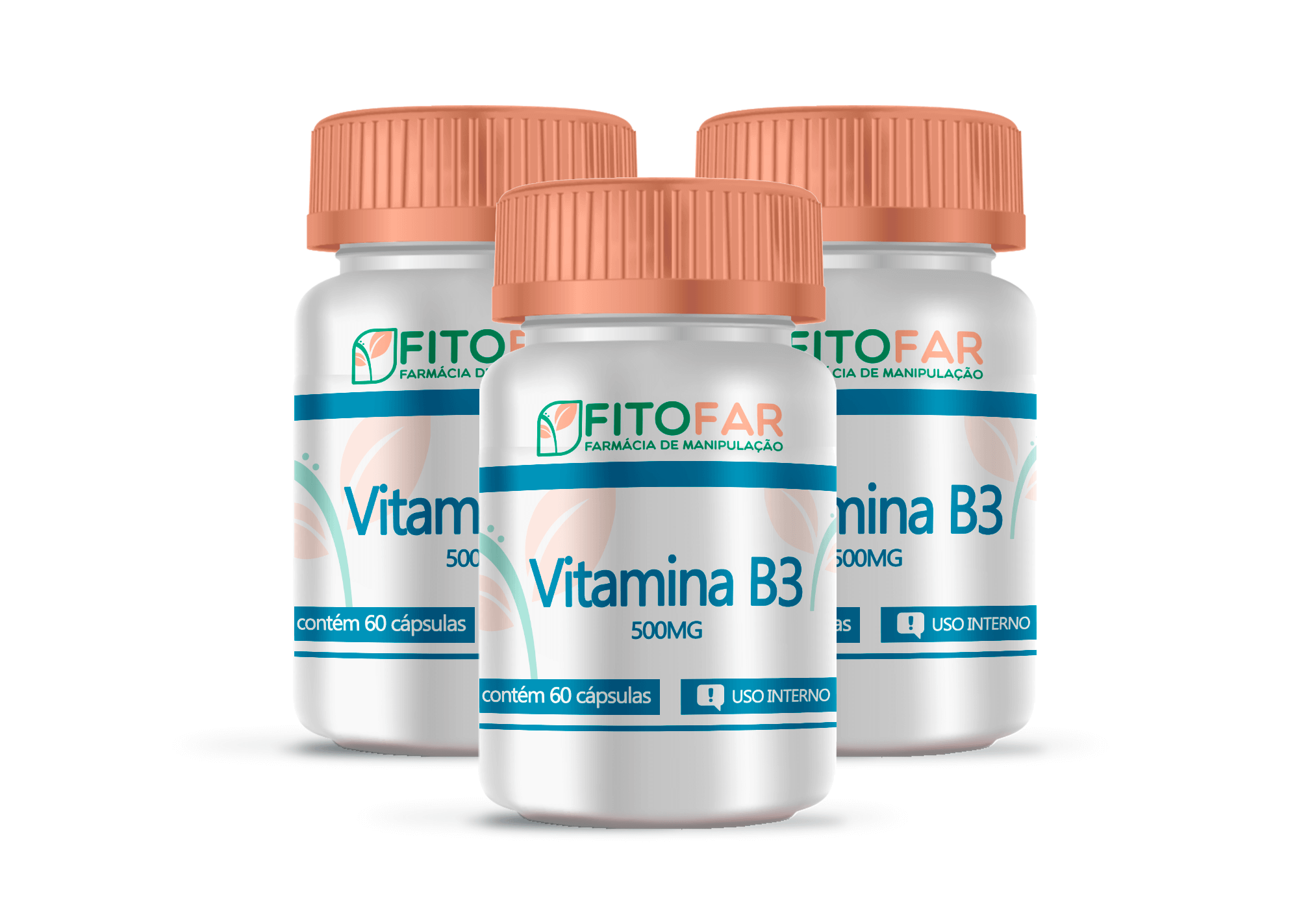 Vitamina B3 - 500MG - Kit 3 Potes