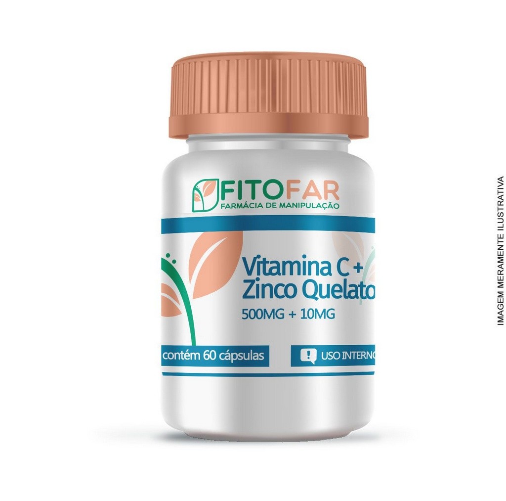 Vitamina C 500mg + Zinco 10mg - 60 cápsulas