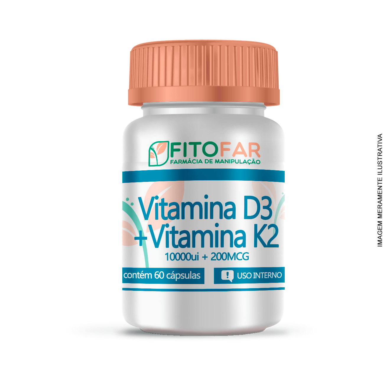 Vitamina D3 + Vitamina K2 - 60 Cápsulas