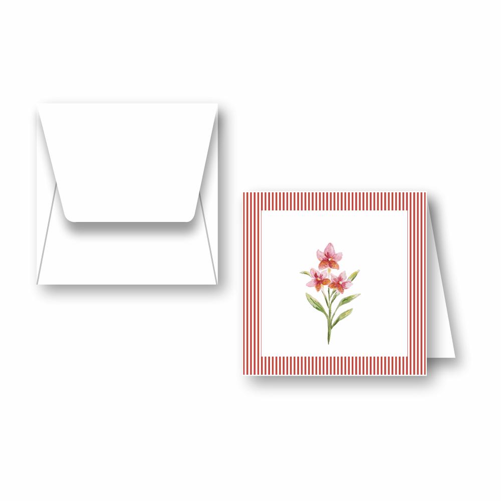 Cartão Agradecimento Botânica Vermelha - Personalizável
