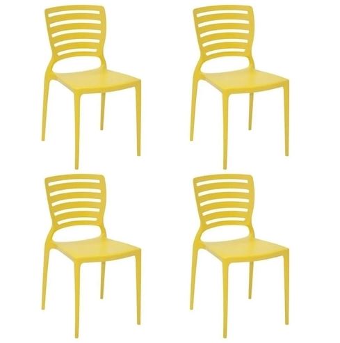 Cadeira Tramontina Sofia Summa 92237/000 Amarelo Conjunto 4 peças