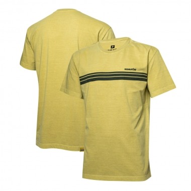 Camiseta Masc. KOMATSU Stripes Lavada - Amarela