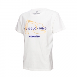 Camiseta Masc. Premium Komatsu - PC130LC-10M0 - Off White