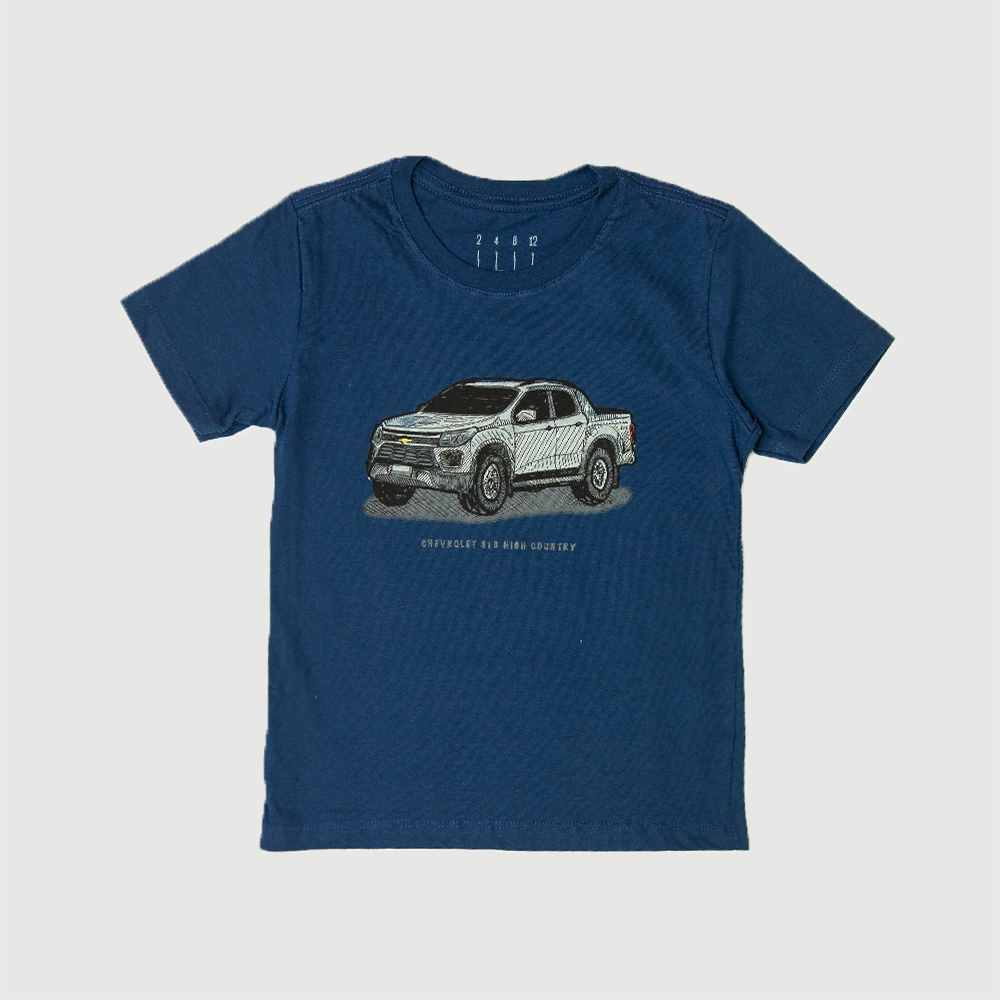 Camiseta Inf. Chevrolet S-10 Pickup Truck - Azul Escuro