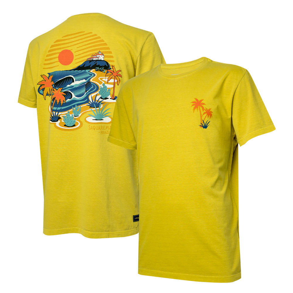 Camiseta Masc. JEEP e WSL Saquarema Estonada - Amarela