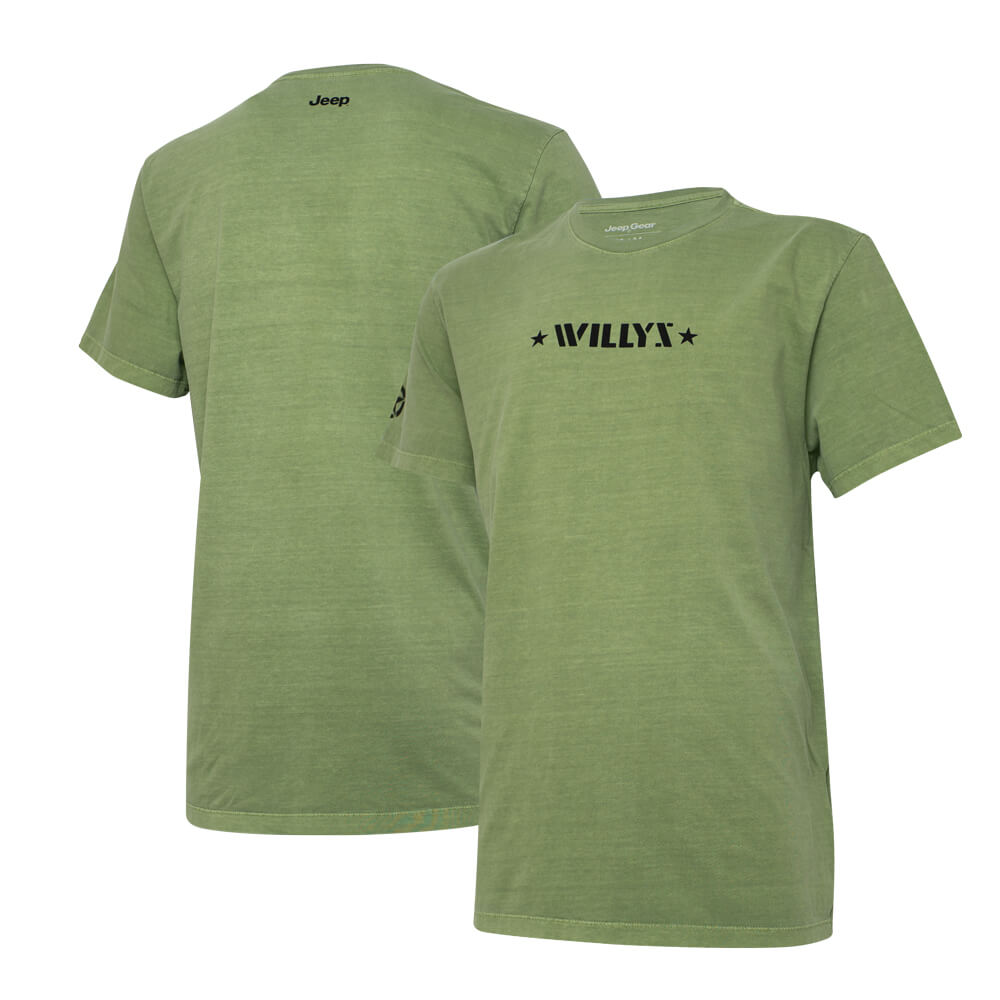 Camiseta Super Premium JEEP Willys Estonada - Verde Militar