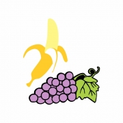 Arquivo de Corte - Banana e Cacho de Uva