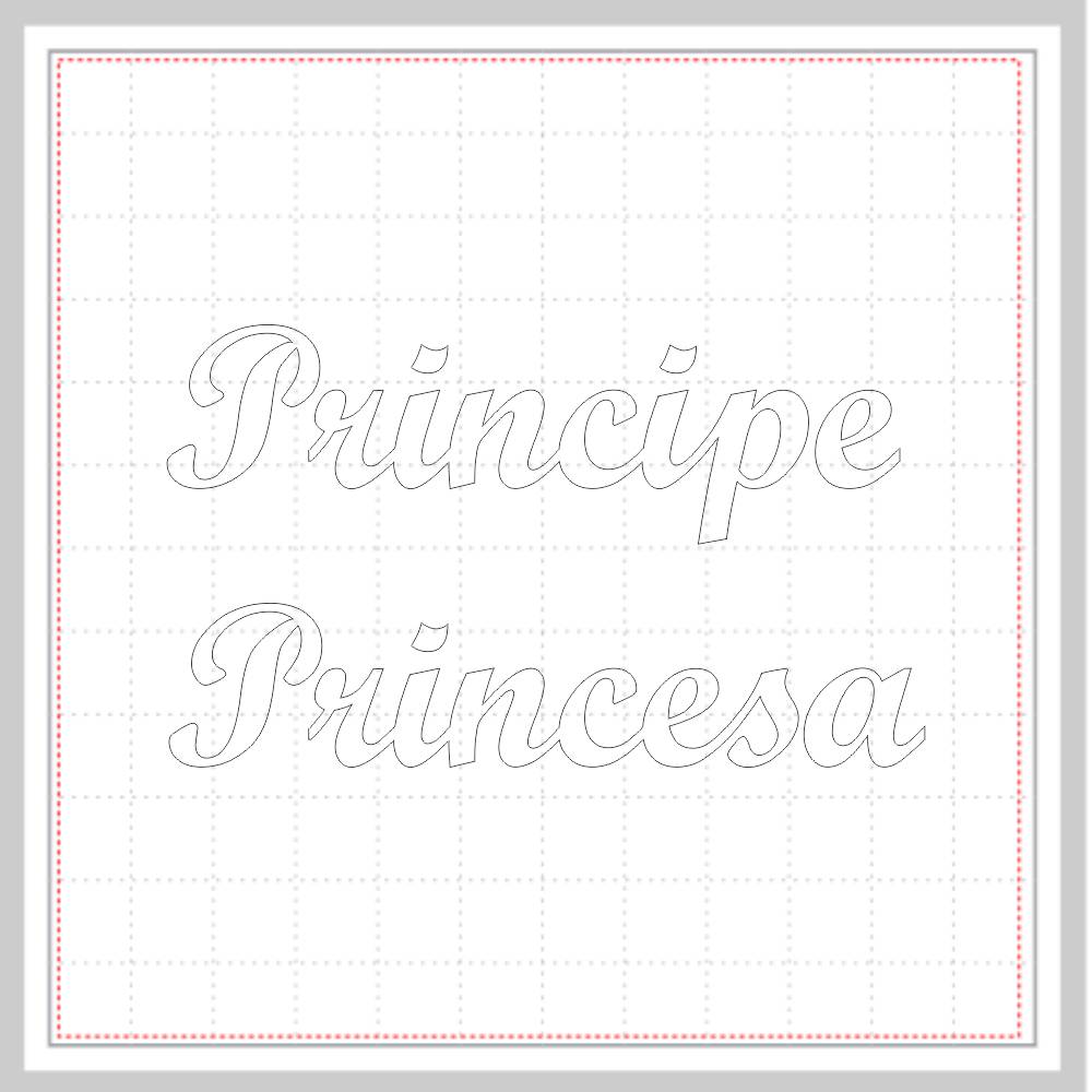 Arquivo de Corte - Escrita Principe e Princesa