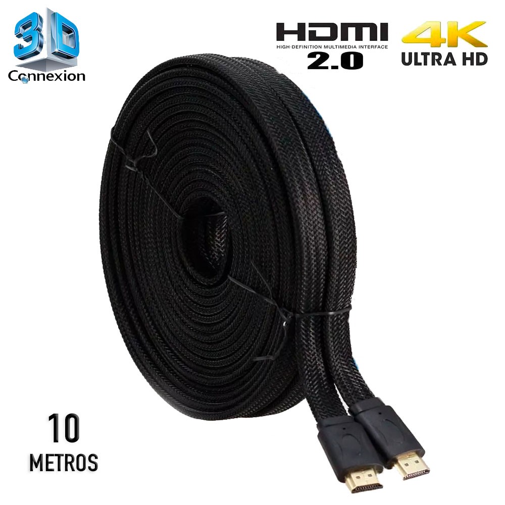Cabo HDMI 2.0 4K Nylon 10 metros - 3DConnexion