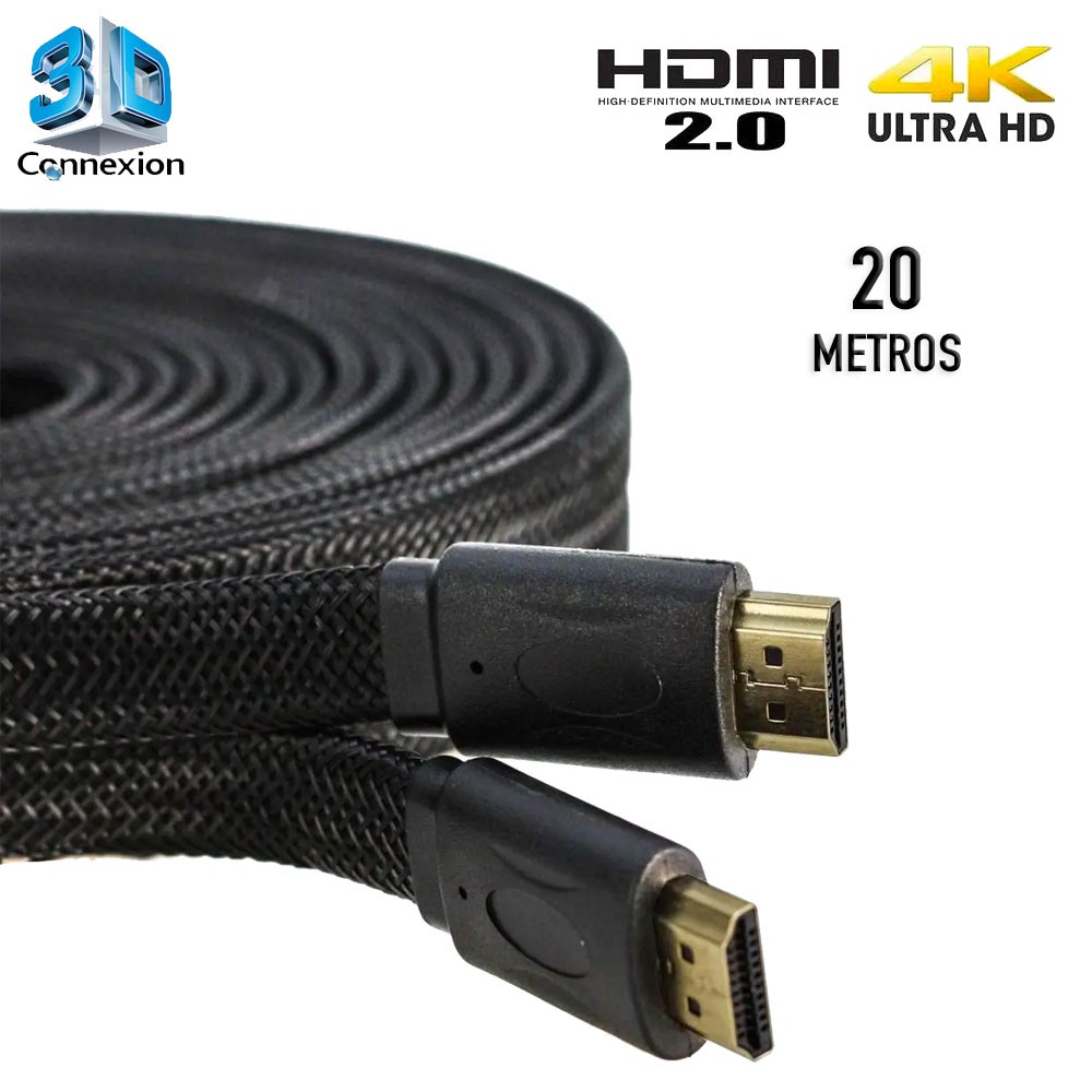 Cabo HDMI 2.0 4K Nylon 20 metros - 3DConnexion