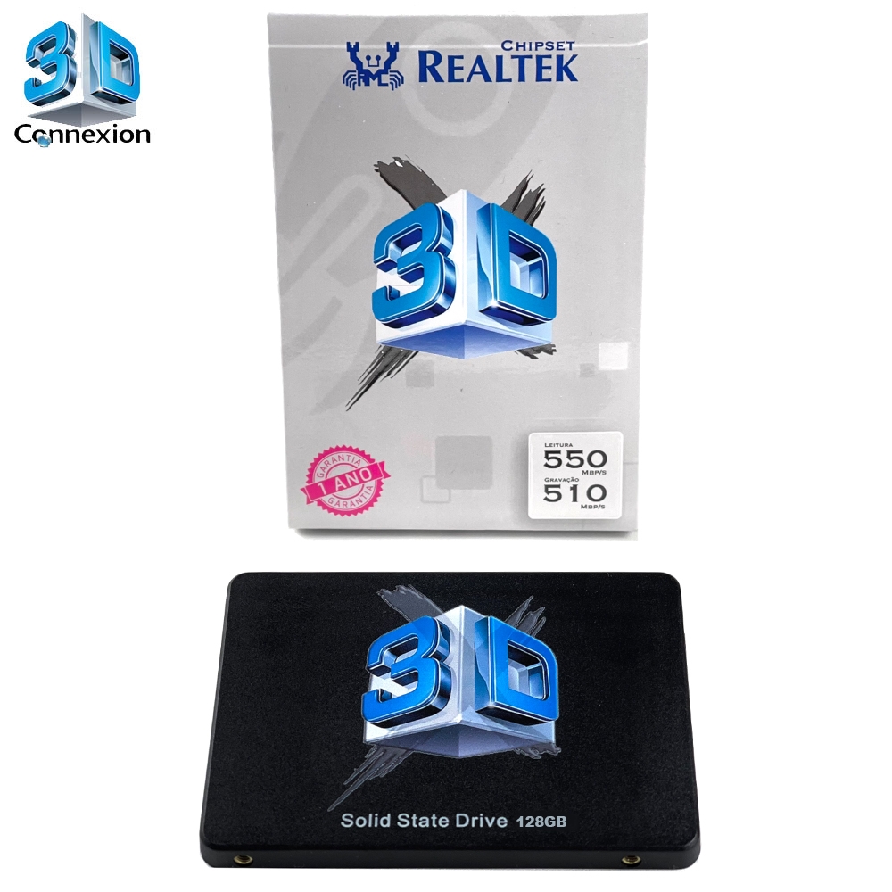 SSD 128GB Chipset Realtek ( RTL-3DX128GB ) - Preto