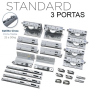 Kit Sistema de Correr Rometal SS 200 Standard 3 Portas