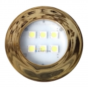Luminária Circular Dourada com 6 Super LEDs