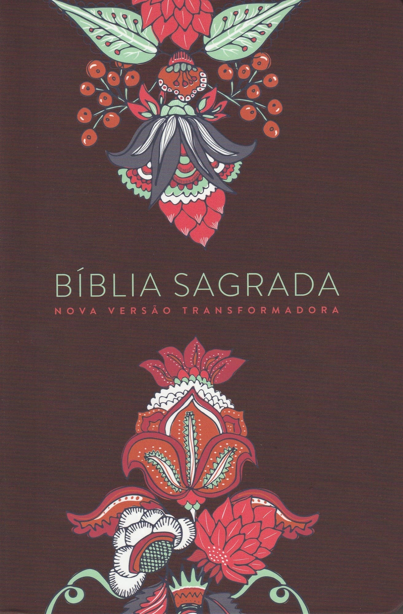 Bíblia NVT - Indian Flowers Vinho (Soft touch - Letra grande)