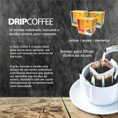 Café Latitude 13 - Castas Drip Coffee - Caixa 10 Sachês (100g)