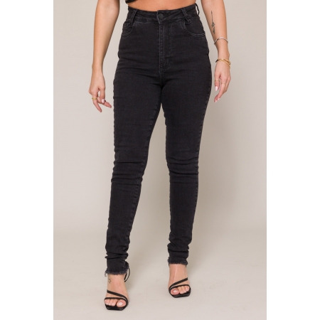 Calça Jeans Skinny Hot Pant Basic 11754 - Preto Estonado