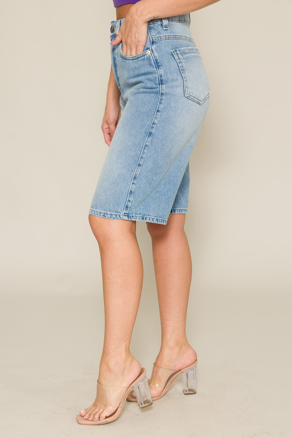 Bermuda Jeans Basic 4916 - Jeans Claro
