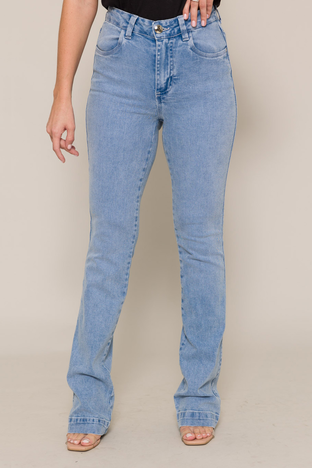 Calça Jeans Flare Basic 11642 - Jeans Claro