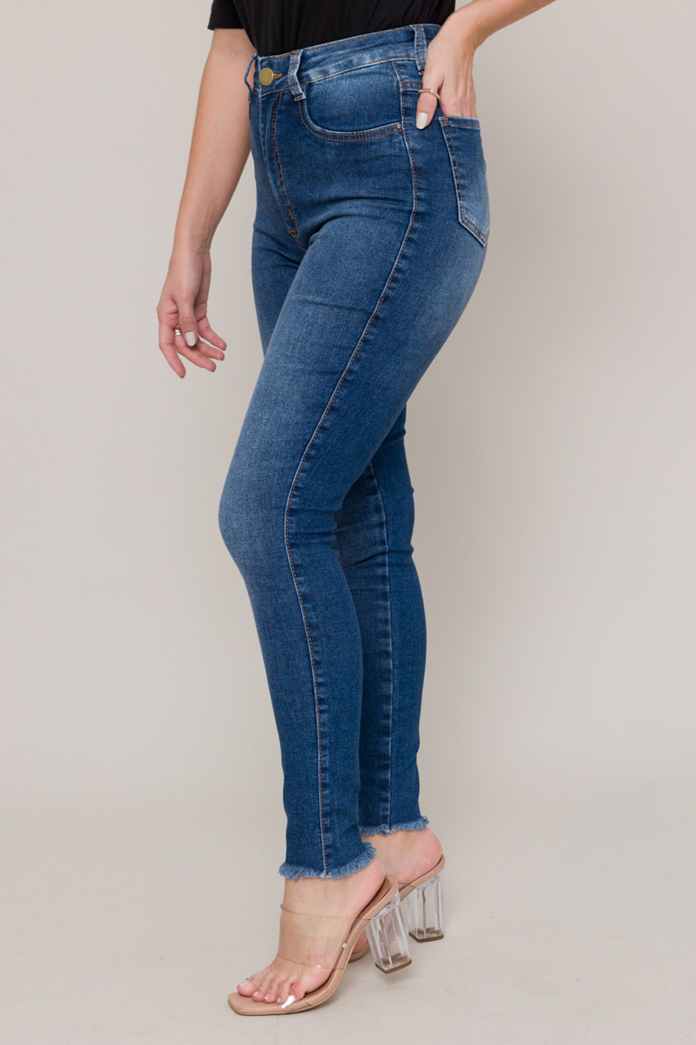 Calça Jeans Skinny Hot Pant Basic 11649 - Jeans Médio 2