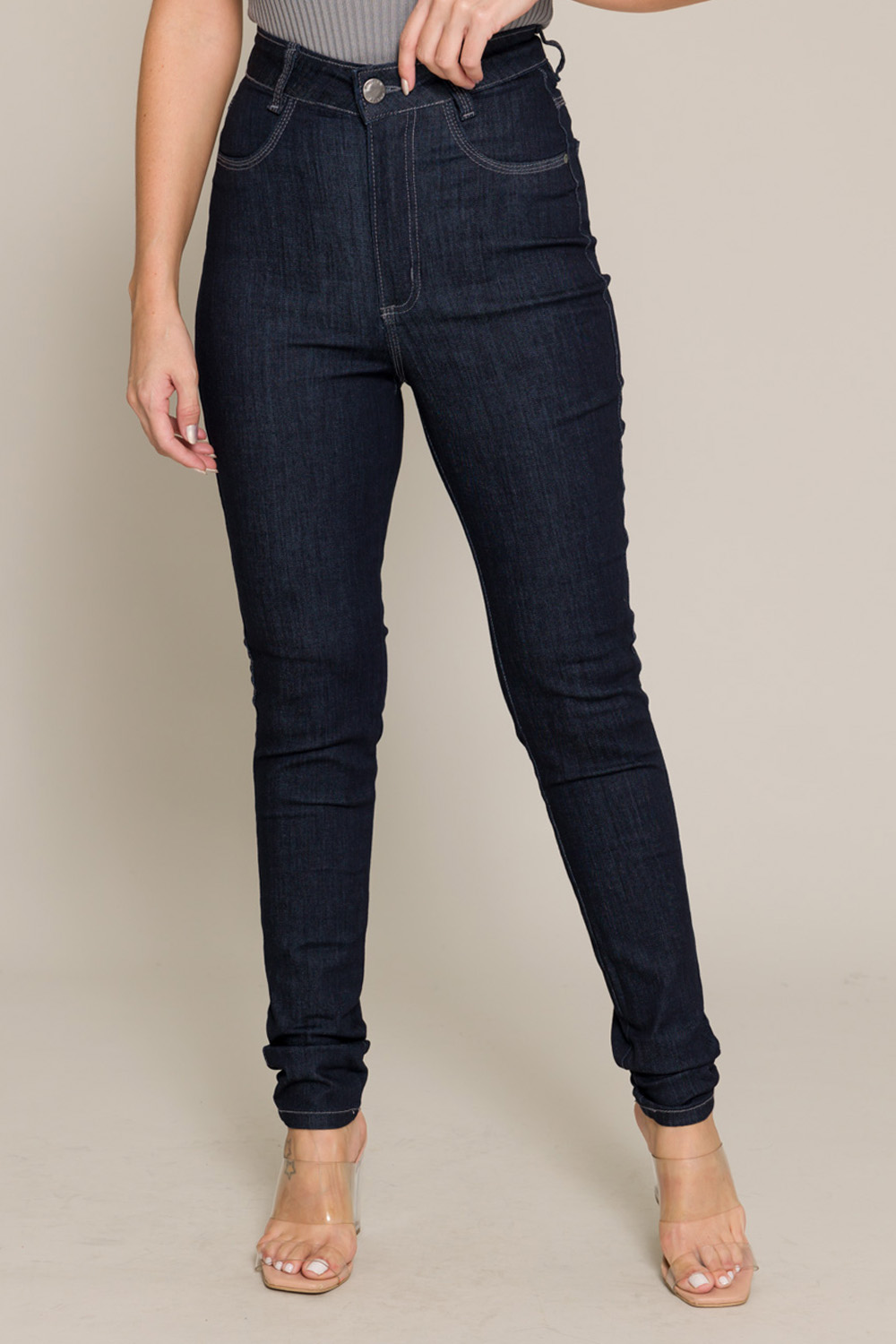 Calça Jeans Skinny Hot Pant Basic 11610 - Jeans Amaciado